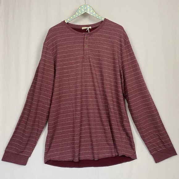 Marine Layer Tops - Marine Layer Top Womens XXL Red Double Knit Henley Striped Soft Cozy 13678 NEW